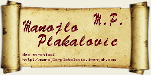 Manojlo Plakalović vizit kartica